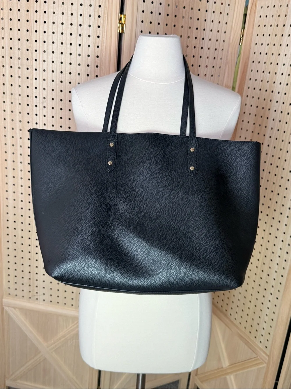 Coach City Tote Black Pebbled Leather Tote Bag Missing Front Logo Lettering